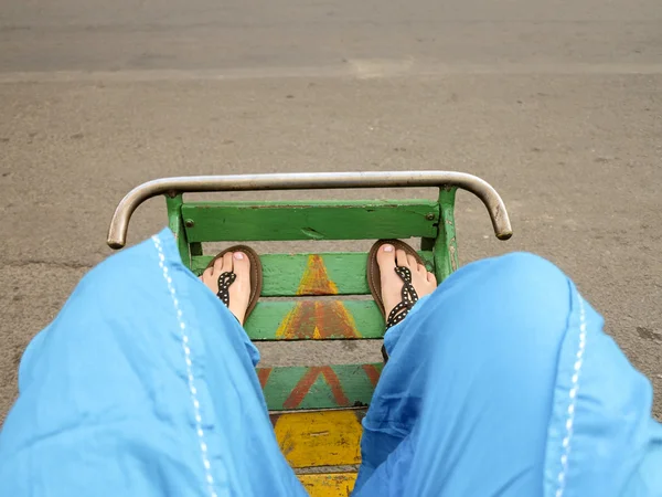 Stock image Customer on cyclo in Phnom Penh