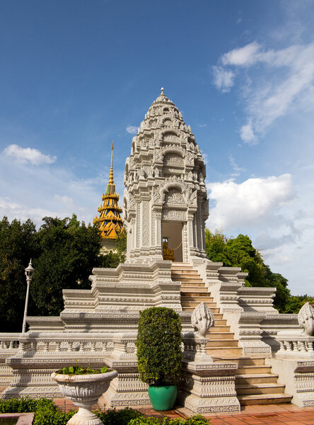 Stupa in Royal Palace in Phnom Penh Cambodia