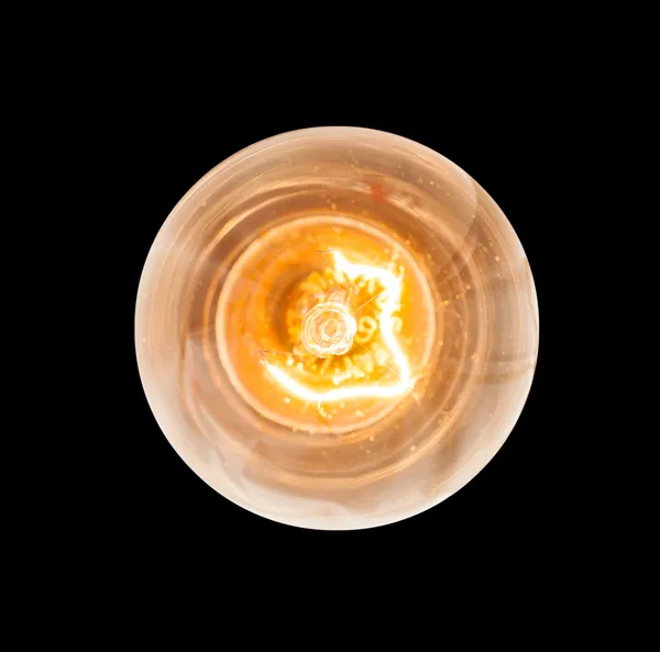 Лампа розжарювання, освітлена зверху — стокове фото