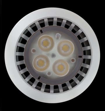 LED light bulb lit from above clipart