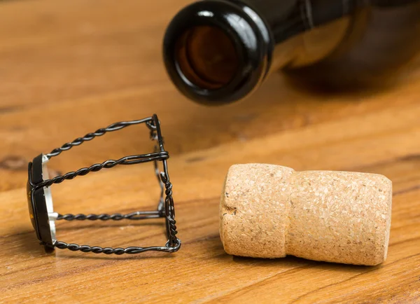 Champagne style cork belgium beer bottle — Stock Photo, Image