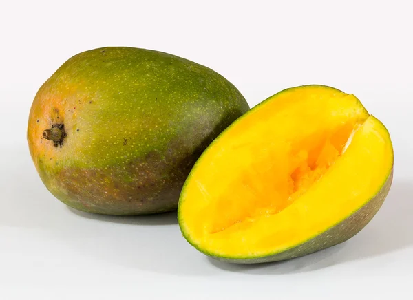Two mangoes on white background — Stock Photo, Image