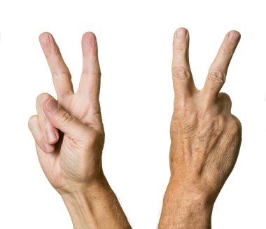 Pair of senior caucasian hands clipart