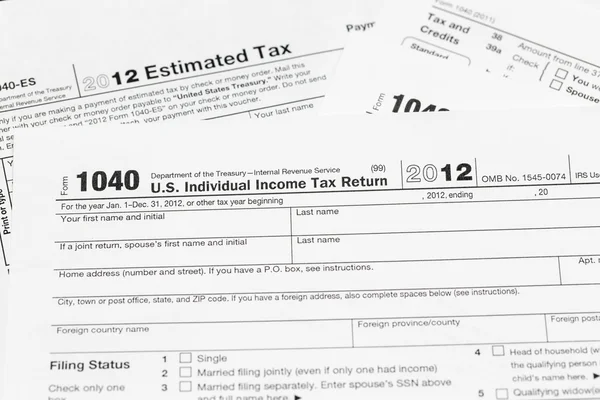 ΗΠΑ φορολογική μορφή 1040 για το έτος 2012 — Φωτογραφία Αρχείου