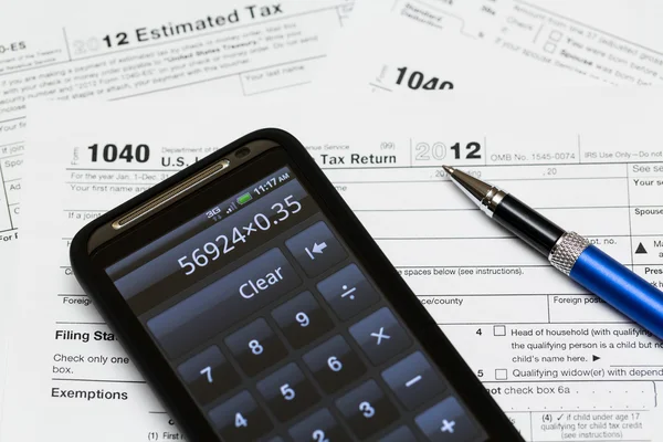 2012 yılı için ABD vergi form 1040 — Stok fotoğraf