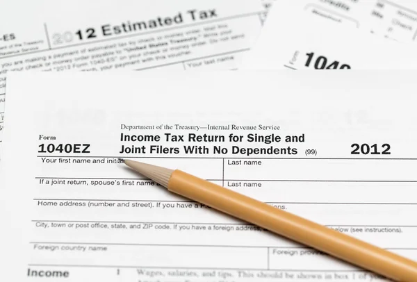 Verenigde Staten belasting formulier 1040ez voor het jaar 2012 — Stockfoto