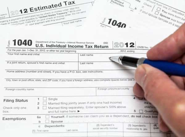 Formulário fiscal EUA 1040 para o ano de 2012 — Fotografia de Stock