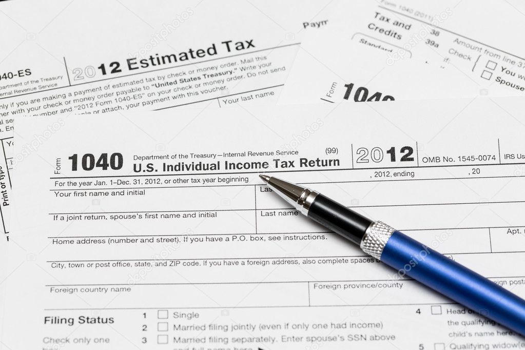 USA tax form 1040 for year 2012