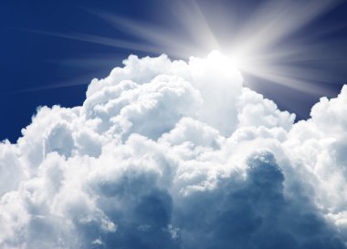 Clouds in the blue sky clipart