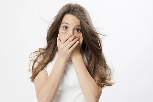 Expression of a real young girl — Stock Photo, Image