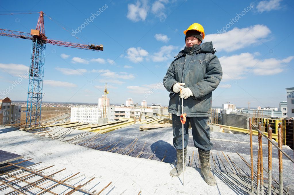 Surveyor builder at work