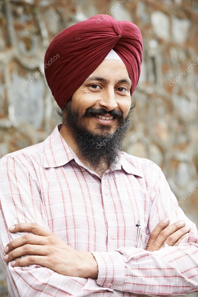 Young adult indian sikh man