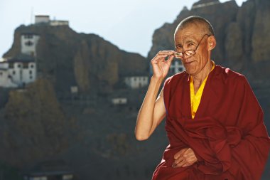 Indian tibetan monk sadhu clipart