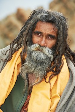 Indian monk sadhu clipart