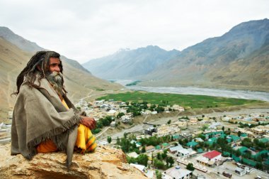 Indian monk sadhu clipart