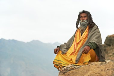 Indian monk sadhu clipart