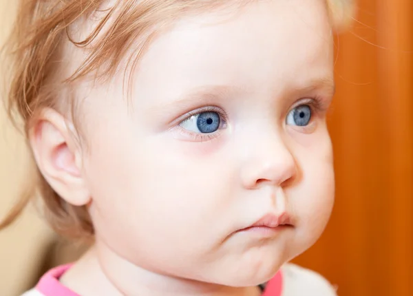 Year-old little Caucasian child closeup portrair — Stock Photo, Image