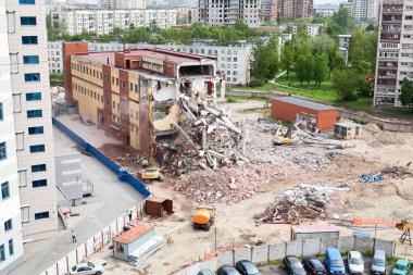Bina yıkım için office center, Anayasa Meydanı, st petersburg, Rusya Federasyonu için otopark inşaatı