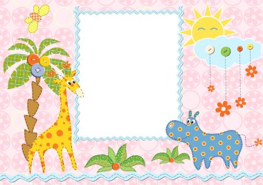 Baby frame or card. Vector illustration clipart