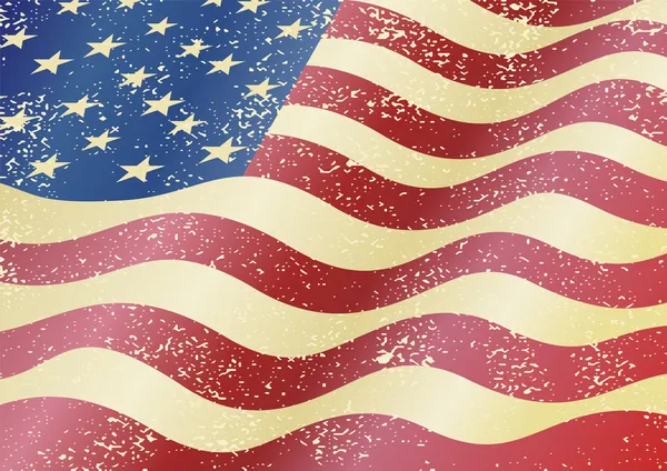 Американский гранж-флаг. Эффект гранжа можно легко очистить . — стоковый вектор