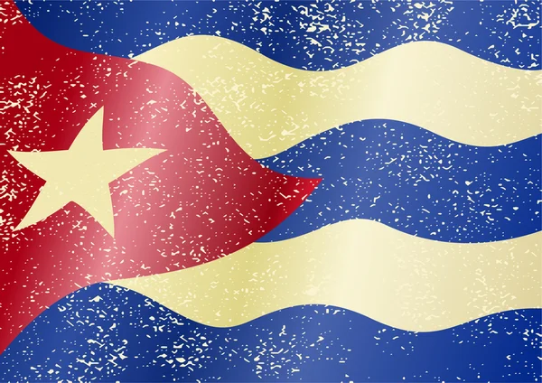 Kubas Grunge-Flagge. Grunge-Effekt lässt sich leicht reinigen. — Stockvektor
