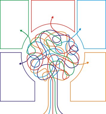 Colorful tree with arrows clipart