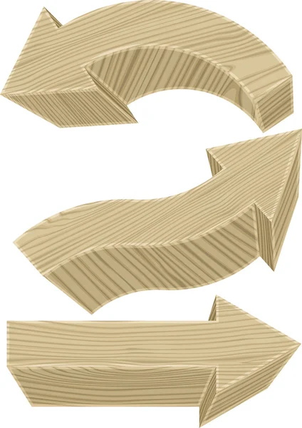 Flèches en bois. Illustration vectorielle — Image vectorielle