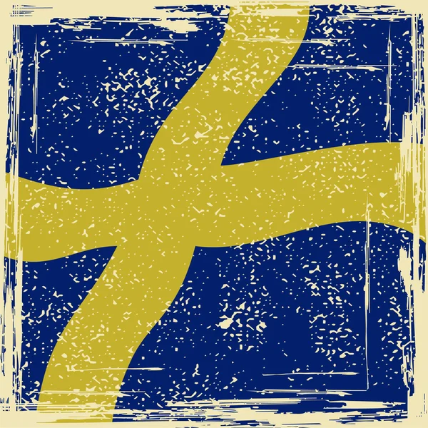 Bandiera grunge svedese — Vettoriale Stock