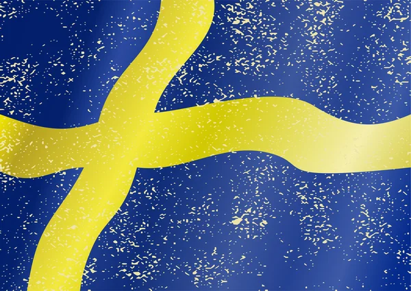 Švédský grunge vlajka — Stockový vektor