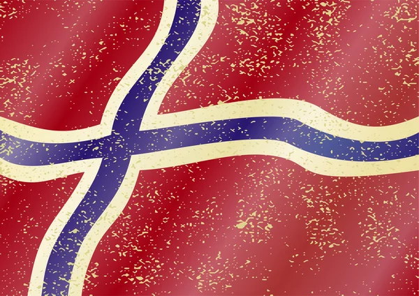 Bandeira grunge norueguesa — Vetor de Stock
