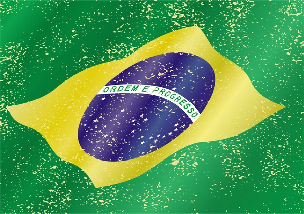 Brazilian grunge flag — Stock Vector