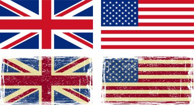 British and American flags clipart