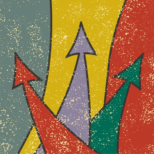 Abstract Arrow Retro Grunge Background — Stock Vector