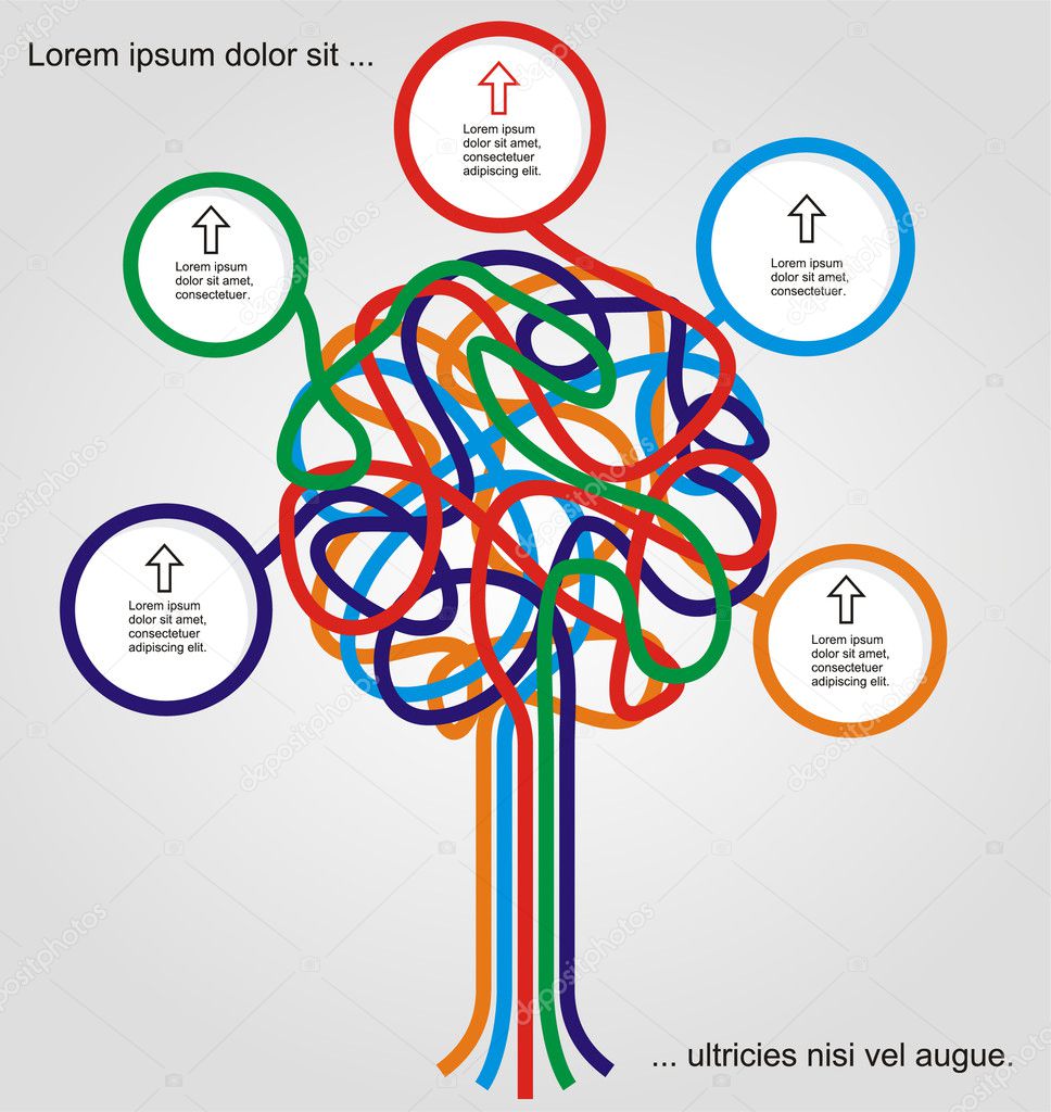 Concept of colorful tree for different business design.