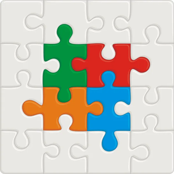 Vielfarbiges Puzzlemuster (herausnehmbare Teile)) — Stockvektor