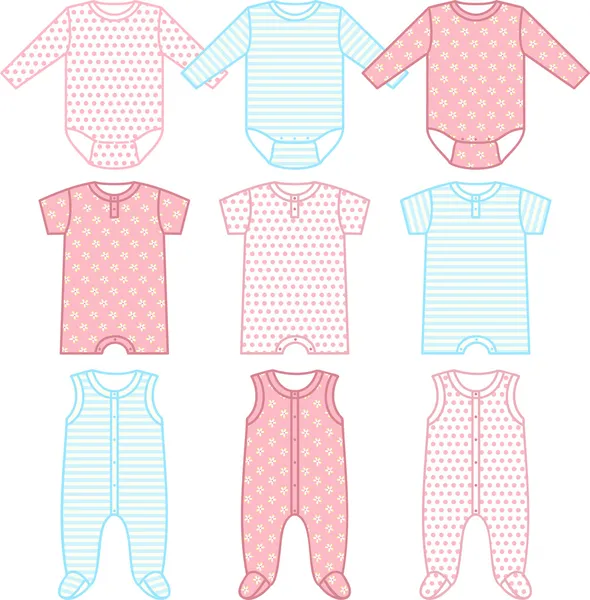 Conjunto de ropa de niño. Ilustración vectorial — Vector de stock