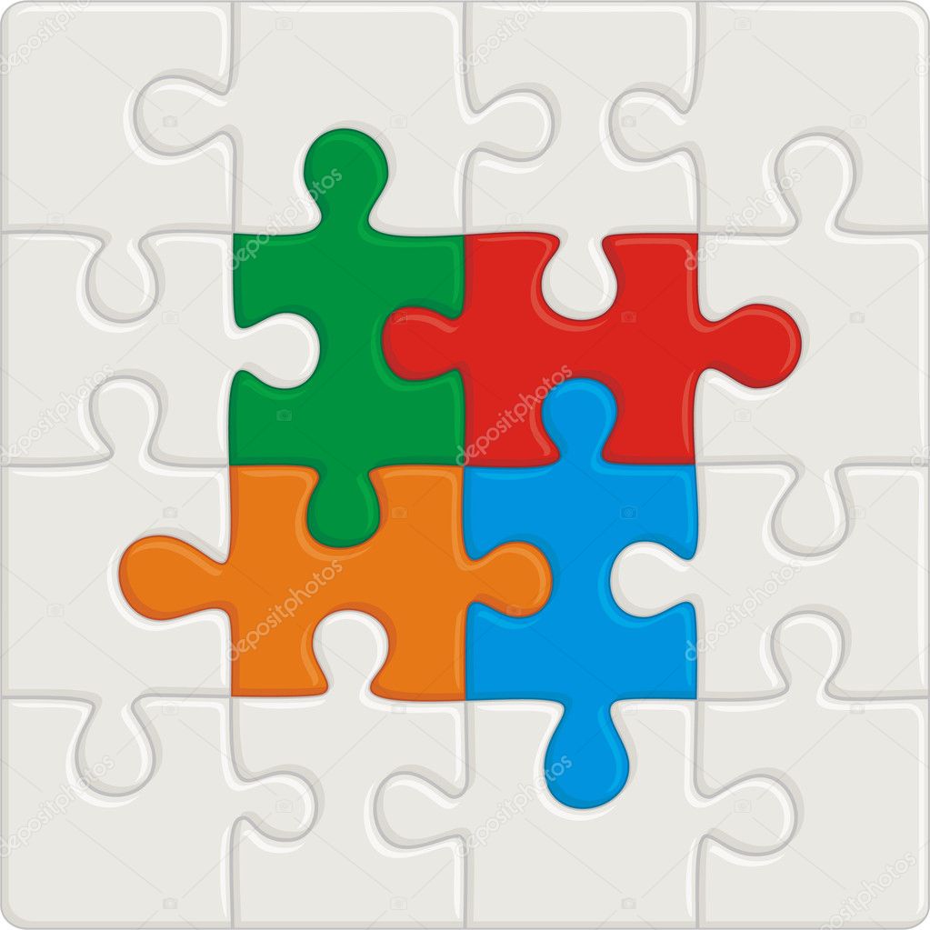 Many-colored puzzle pattern (removable pieces)