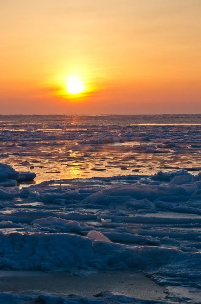 stock image Frozen sea at early morning