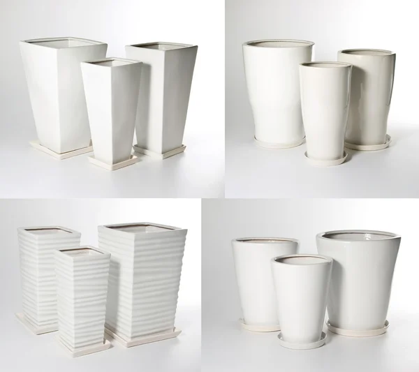 Set of ceramic flowerpots — Stock Photo, Image