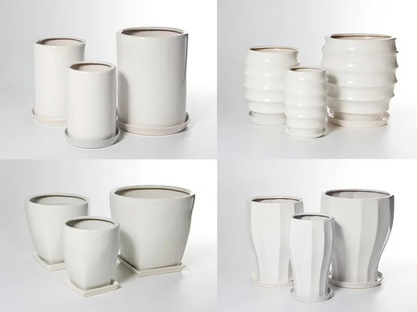 Set of ceramic flowerpots — Stock Photo, Image