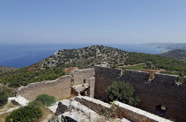 Kritinia hrad, Rhodos, Řecko, Evropa — Stock fotografie
