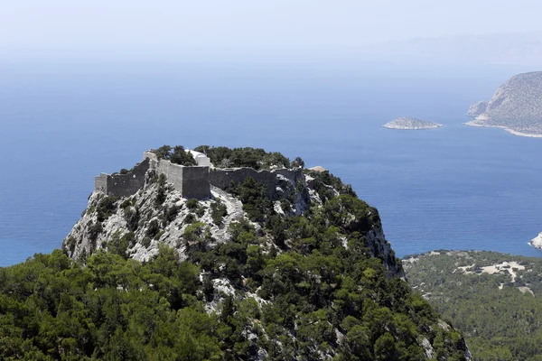 Monólithos castle, Rhodos, Grekland Stockbild