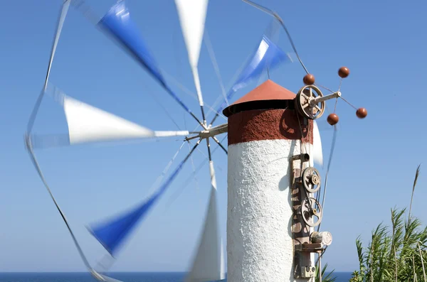Mulino a vento tradizionale greco Fotografia Stock