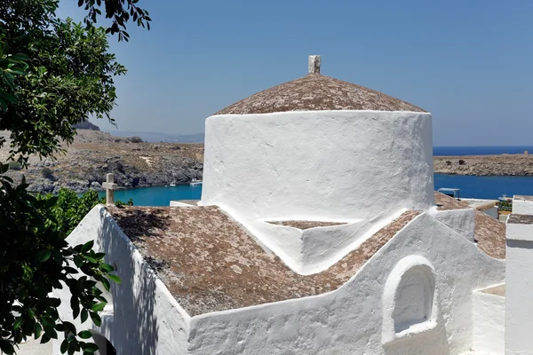 De kerk van panagia, lindos, rhodes, Griekenland — Stockfoto