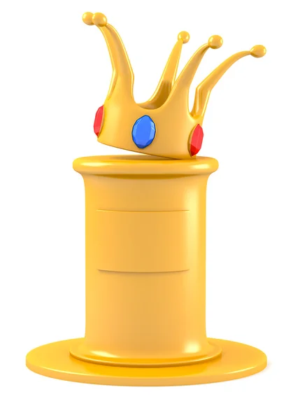 Coroa no pedestal dourado — Fotografia de Stock