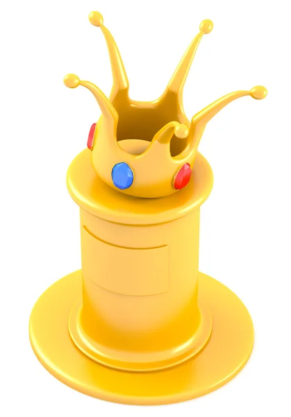 Corona sobre pedestal dorado —  Fotos de Stock