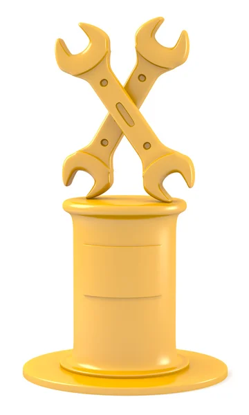 Dos llaves en pedestal dorado —  Fotos de Stock