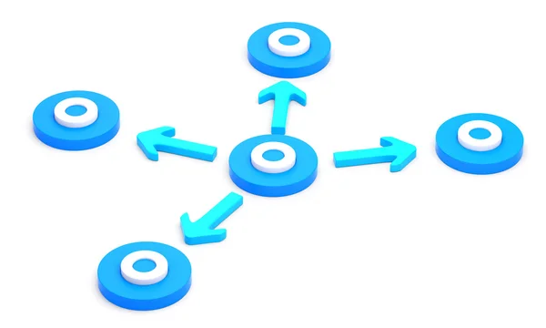 Cirkel met vier pijlen — Stockfoto