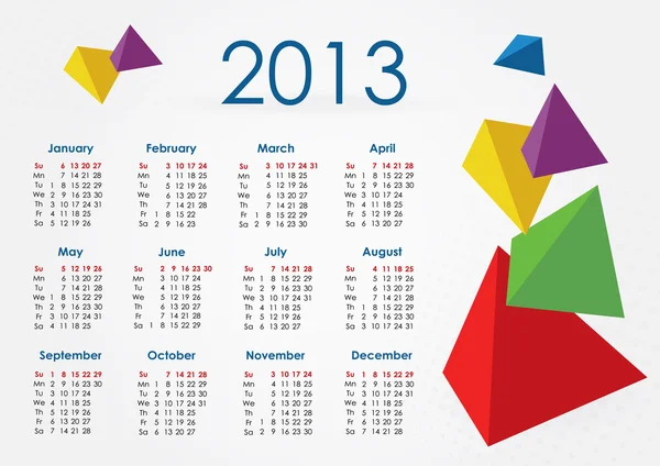 Kalendář 2013pyramida — Stockový vektor
