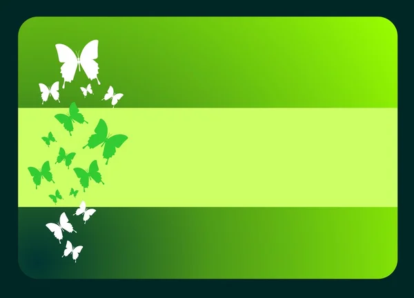 Зелена листівка з метеликами — стокове фото